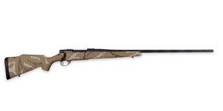 Weatherby Vanguard Outfitter 25-06 Bolt Action Rifle has a brown camo stock